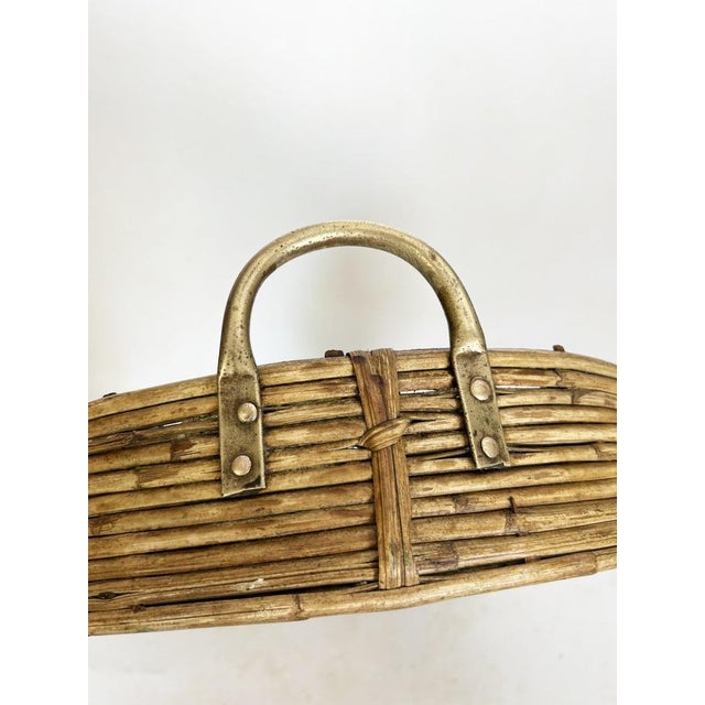 Rush and Brass Tray, France, 1960 For Sale - Image 10 of 11