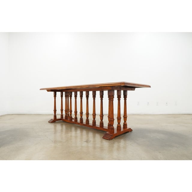 1980s Vintage Century Furniture Trestle Dining Table For Sale - Image 5 of 15