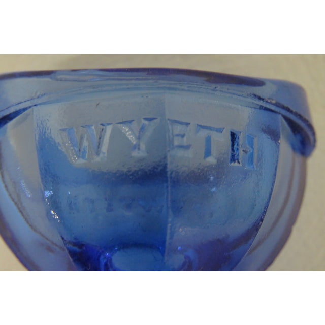 1950s 1950s Wyeth Pharmaceutical Blue Glass Eye Wash Cup by Maryland Glass Corp 4528b For Sale - Image 5 of 12