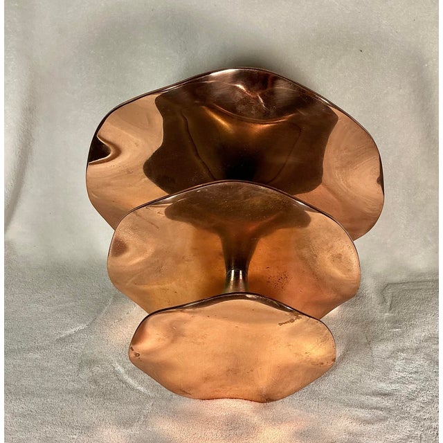 VTG Nambe’ Copper Canyon 3-Tier Serving Tray Model Mt0150 Lisa Smith 2009 MCM Decor For Sale In Greenville, SC - Image 6 of 12