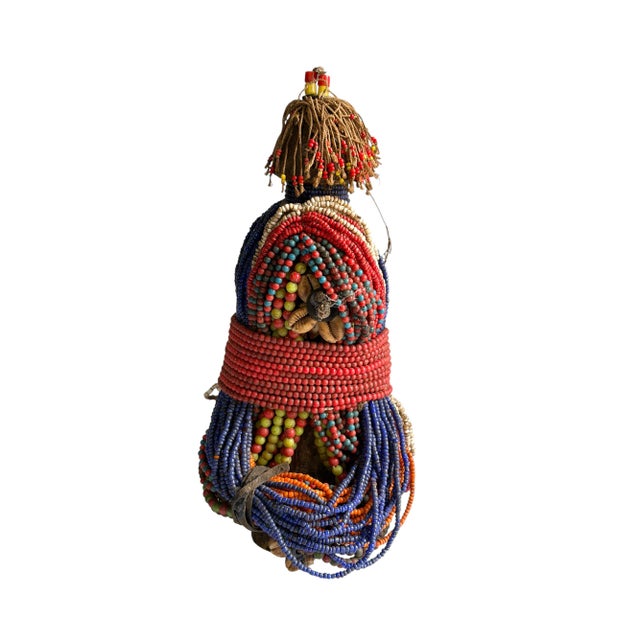 #1227 Vintage African Beaded Fali Fertility Doll Cameroon 11" H For Sale - Image 4 of 5