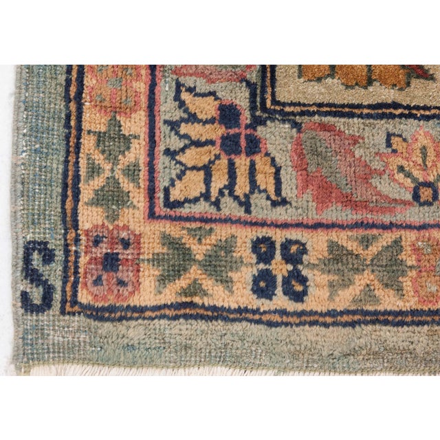 Early 19th Century Authentic Indian Botanic Handmade wool Rug For Sale - Image 5 of 14