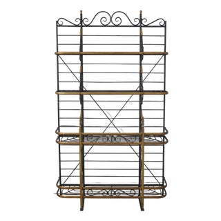 Charleston Forge Iron & Brass Large Bakers Rack For Sale