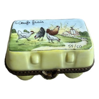 1930s Limoges Egg Carton Trinket For Sale