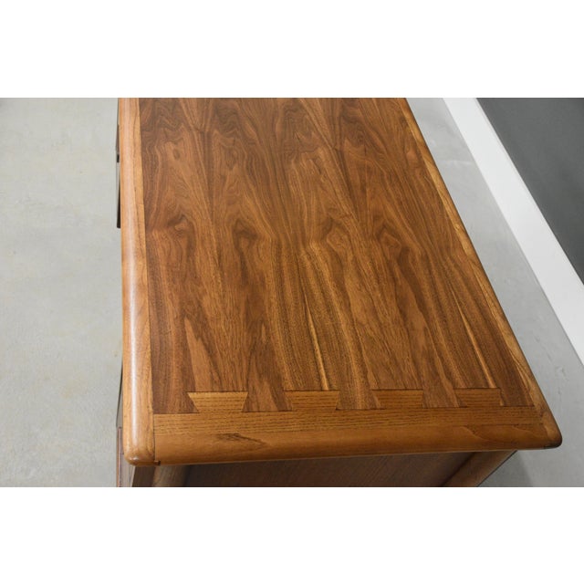 1960s Lane Acclaim Walnut Mid Century Desk For Sale - Image 9 of 9