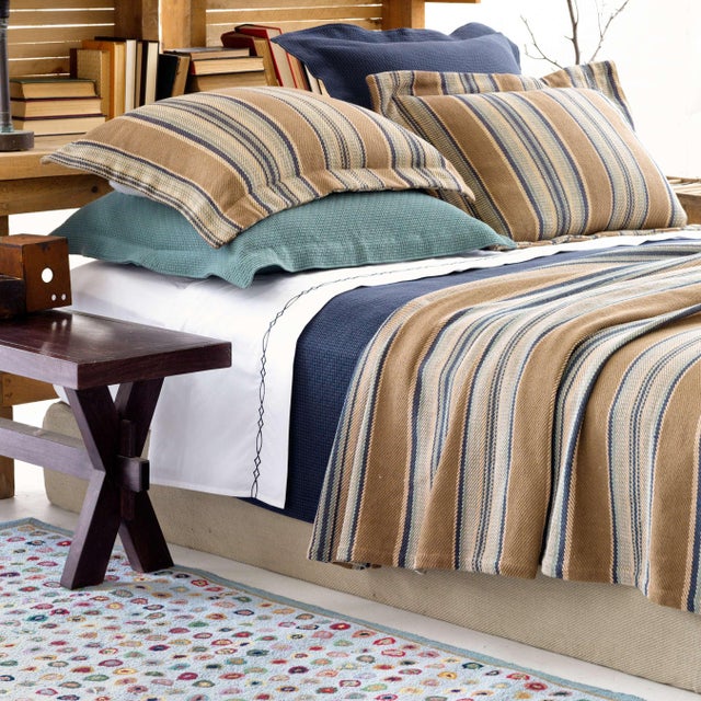 Texture, vivid color, and graphic horizontal stripes all on a durable, yarn-dyed woven cotton blanket. Care Instructions:...