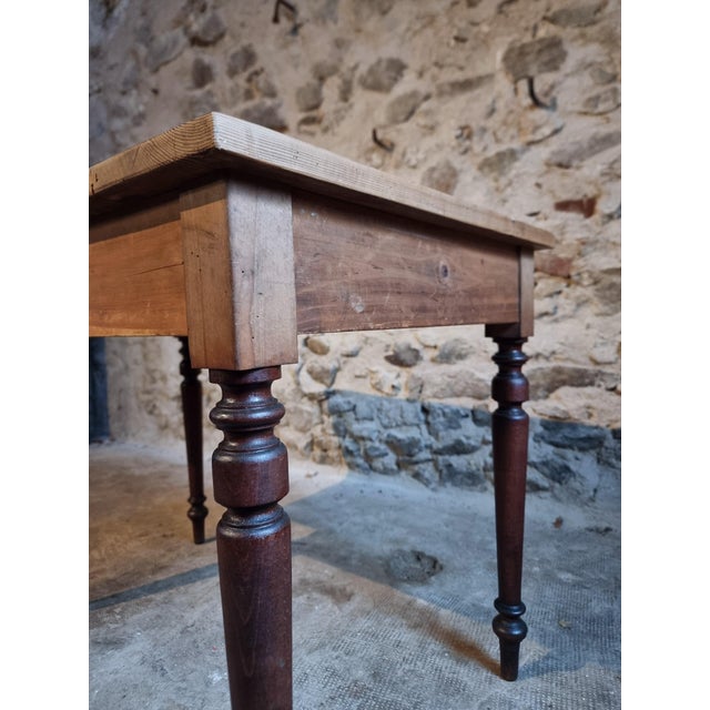 1930s Vintage Pine Table with Extendable Side, 1930s For Sale - Image 5 of 18