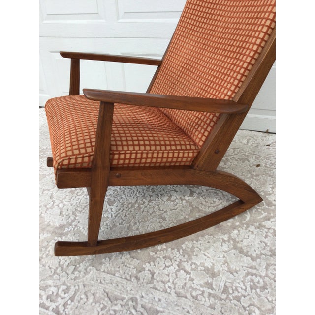 Vintage Mid-Century Modern Walnut Rocking Chair For Sale - Image 9 of 11