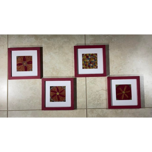 Set of Four 19 Century Antique Silk Suzani Wall Hanging For Sale - Image 12 of 12