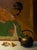 Tea and Cookies by Sarah van der Helm | Oil on panel Still life of a teapot and fortune cookies For Sale