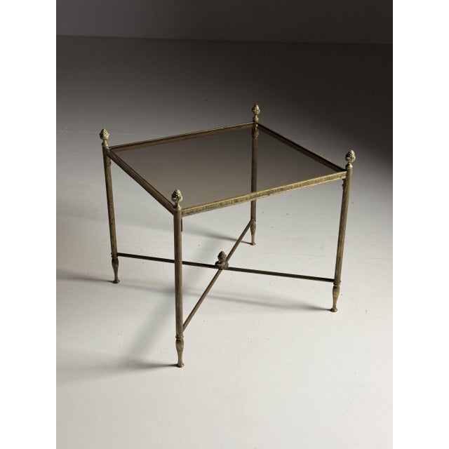 Metal Brass Side Table in the style of Maison Bagues For Sale - Image 7 of 14