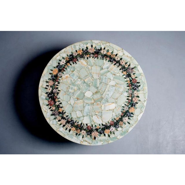 1970s Onyx Table with Floral Stone Mosaic, 1970s For Sale - Image 5 of 11