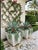 Vintage Pair of Square Lattice Cast Stone Planters For Sale - Image 9 of 12