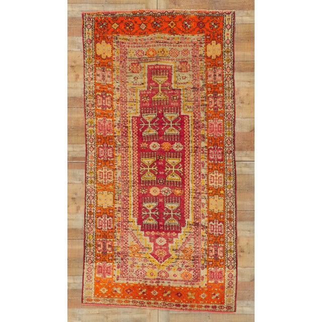 Vintage Turkish Colorful Oushak Rug - 04'05x 08'07 For Sale - Image 9 of 10