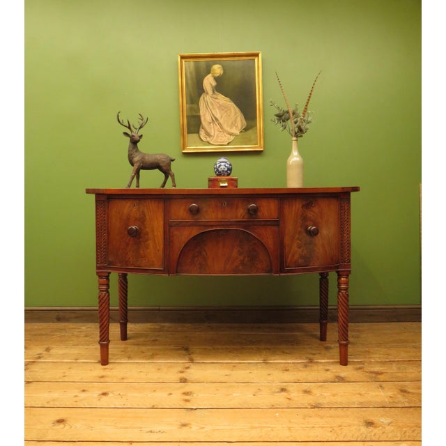 English Regency Bow Front Sideboard For Sale - Image 14 of 18
