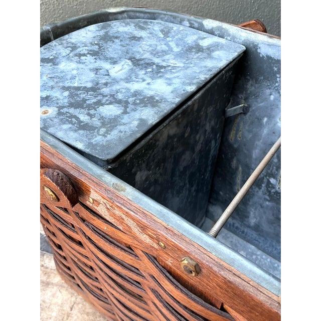 Vintage 1940s Abercrombie and Fitch Woven Picnic Basket For Sale - Image 14 of 18