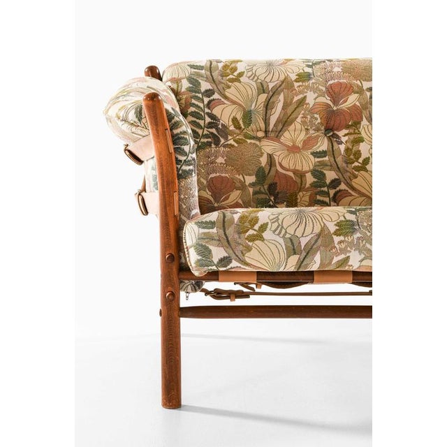 Arne Norell Indra Easy Chairs in Beech, Brass and Leather by Arne Norell, 1970s, Set of 2 For Sale - Image 4 of 10