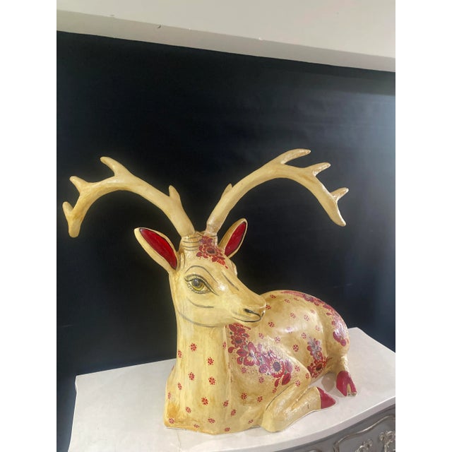 Monumental Surrealist Papier-Mâché Large Sculpture of a Deer by Sergio Bustamante Signed and # 29/100 For Sale In Miami - Image 6 of 13