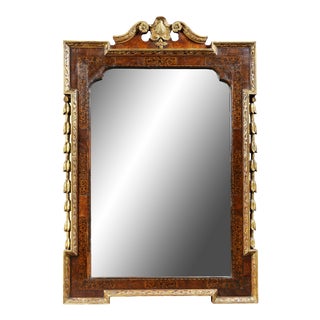 George II Giltwood, Burl Elm and Marquetry Mirror For Sale