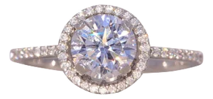 The Champ: Halo Set Natural Diamond Engagement Ring in White Gold
