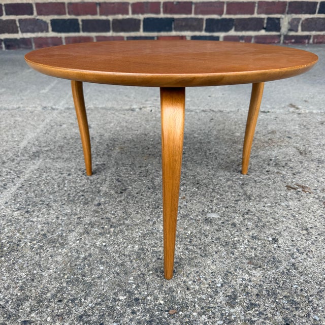 Bruno Mathsson Bruno Mathsson Petite Side Table Swedish Modern Bentwood Leg For Sale - Image 4 of 12