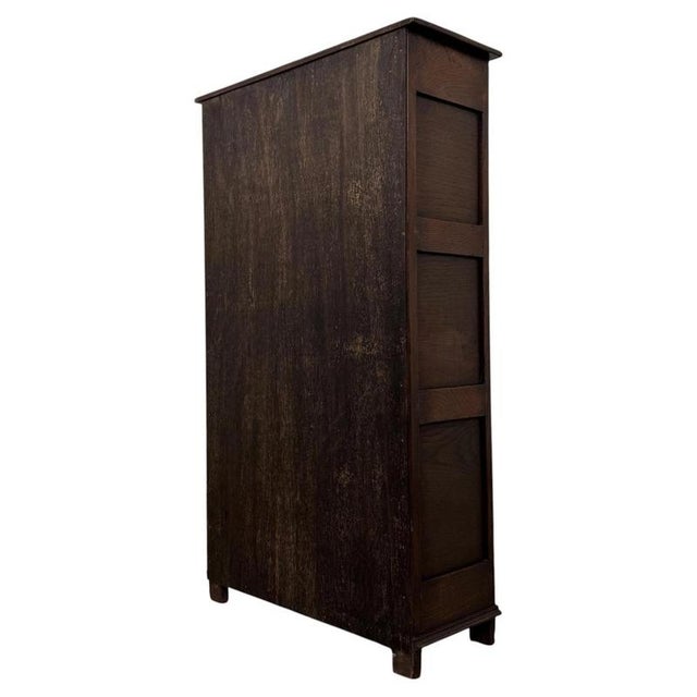 Brown Antique Early 20th Century English Oak Open Bookcase For Sale - Image 8 of 13