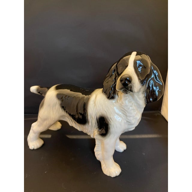 Figurative German Porcelain Figure of Cocker Spaniel Dog, 20th Century For Sale - Image 3 of 9