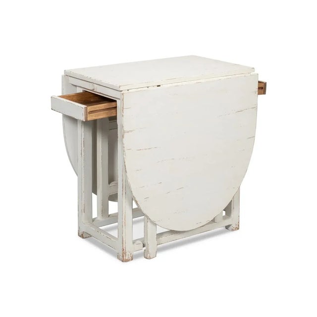 2020s Painted Country Drop Leaf Table For Sale - Image 5 of 11