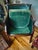 Midcentury Green Leather Club Chair With Nailhead Trim in the Style of Hickory Chair For Sale - Image 9 of 14