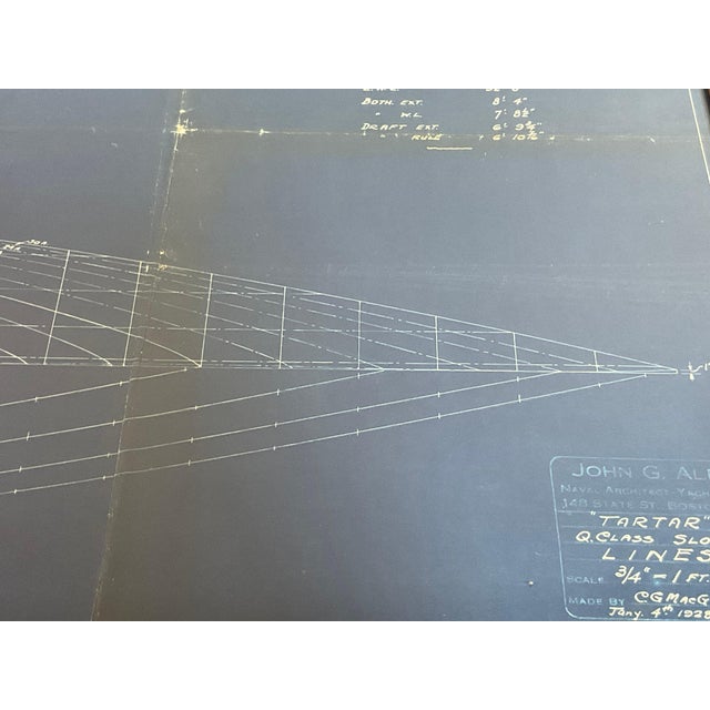 Original Yacht Blueprint for the Q Class Sloop "Tartar" For Sale - Image 10 of 12