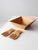 1980s Vintage Bamboo Salad Serving Bowl With Hand Shaped Serving Utensils For Sale - Image 5 of 18