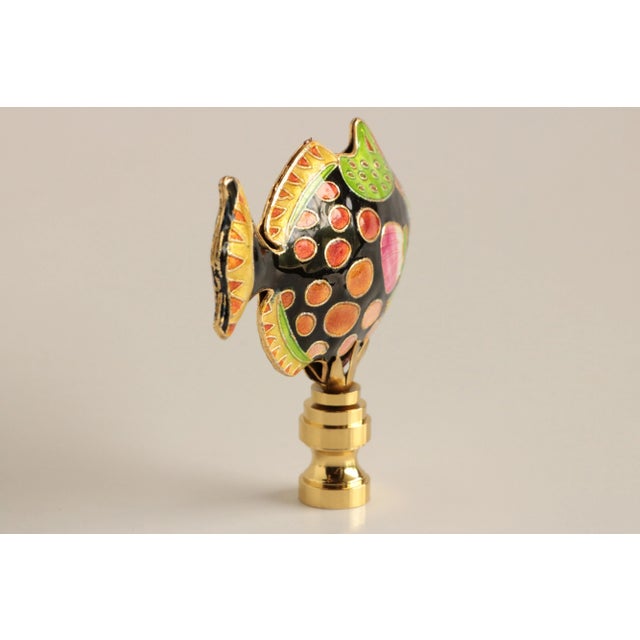 Spotted Reef Fish Lamp Finial in Black For Sale - Image 4 of 7