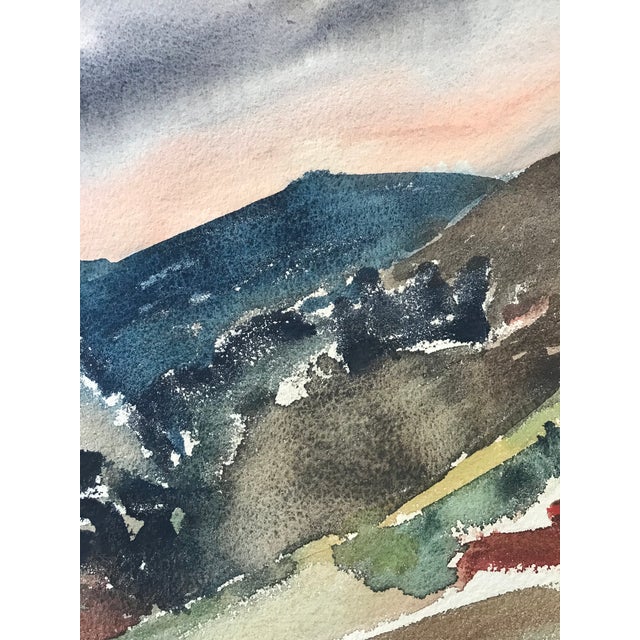 Vintage 50 S Abstract Watercolor Landscape Painting Chairish