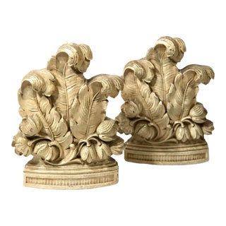 Late 20th Century Vintage Syroco Wood Composite Bookends - a Pair For Sale