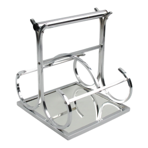Jacques Adnet Art Deco Chrome Barware Wine Bottle Holder Carrier