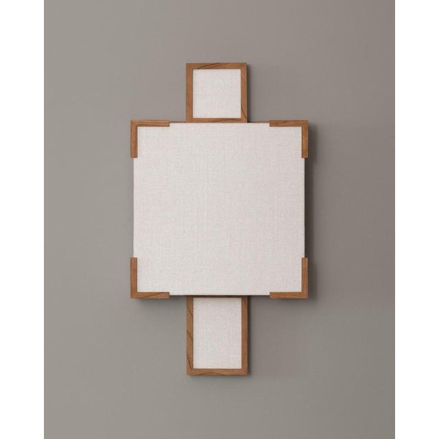 Yoshino Wall Lamp in Cherry Wood & Fine Silk by Veermakers For Sale - Image 4 of 13