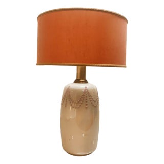 Ceramic Light with Lampshade For Sale