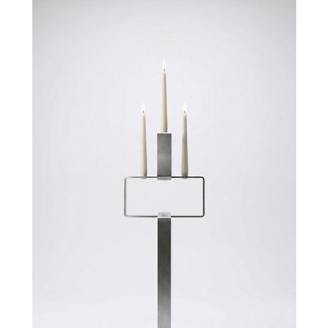Not Yet Made - Made To Order Viewpoint Floor Candleholder in Stainless Steel by Metalmorphosis Studio For Sale - Image 5 of 8