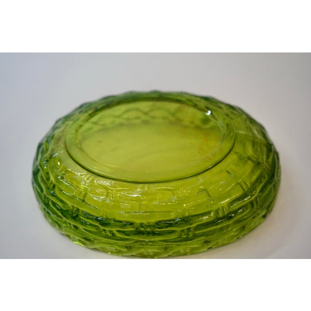 Vintage Mid-Century Modern Olive Green Glass Hen on Nest - 2 Pieces For Sale - Image 6 of 7