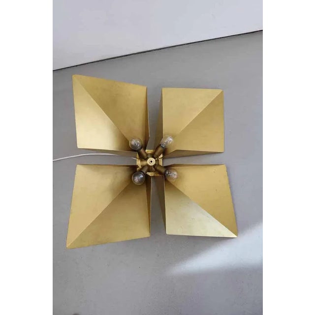 Brass Pendant Lamp in Brass from Vereinigte Werkstätten Collection, 1970s For Sale - Image 6 of 9