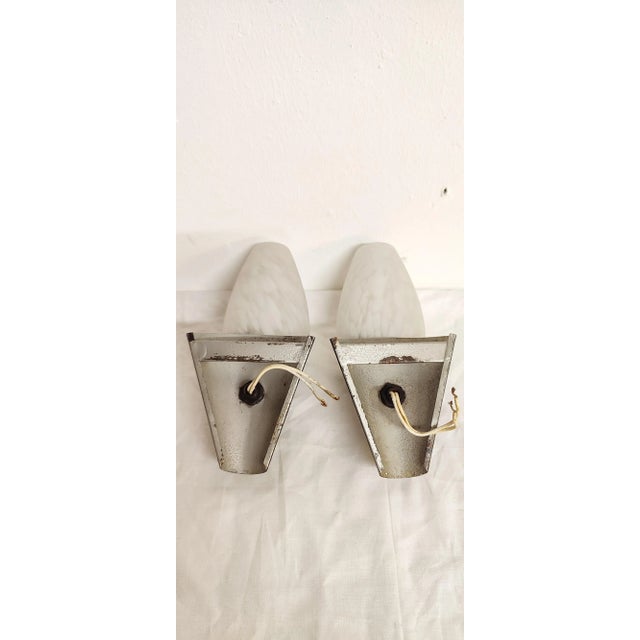 Metal and Glass Wall Appliques, Spain, 1970s, Set of 2 For Sale - Image 11 of 13