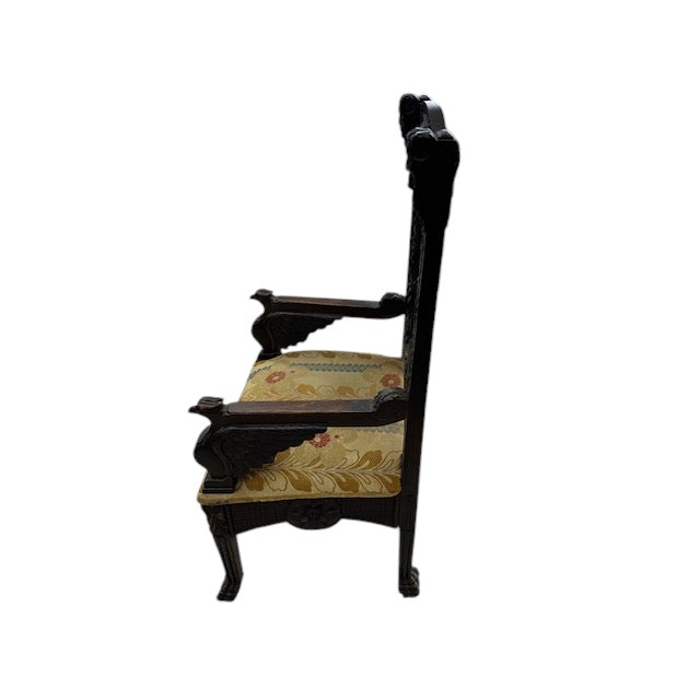 19th Century Pair of American Carved Oak Chairs For Sale In Tampa - Image 6 of 12