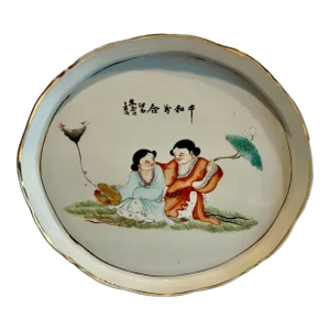 Antique Qing Famille Rose Porcelain Tray