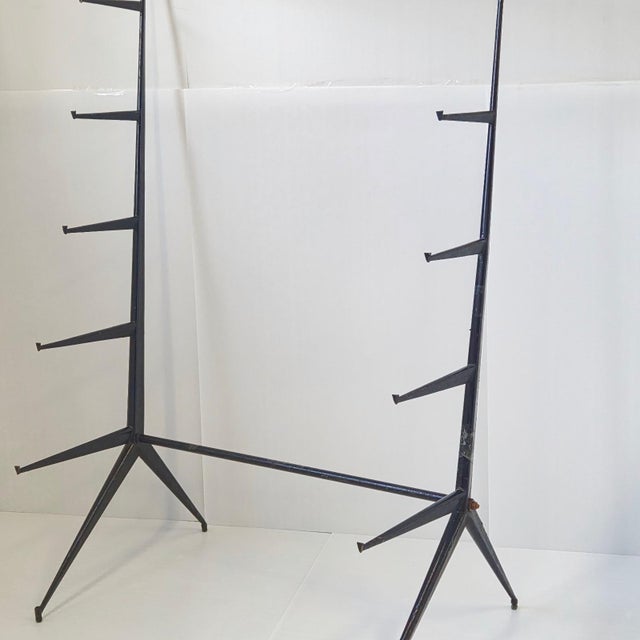 Black Vintage Shelf with Compass Legs by Jean Prouvé and Maurice Novarina, 1950s For Sale - Image 8 of 10