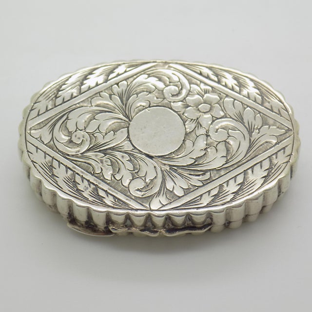 Vintage Italian Handmade Oval Silver Pill Snuff Trinket Box, 1950s For Sale - Image 11 of 11