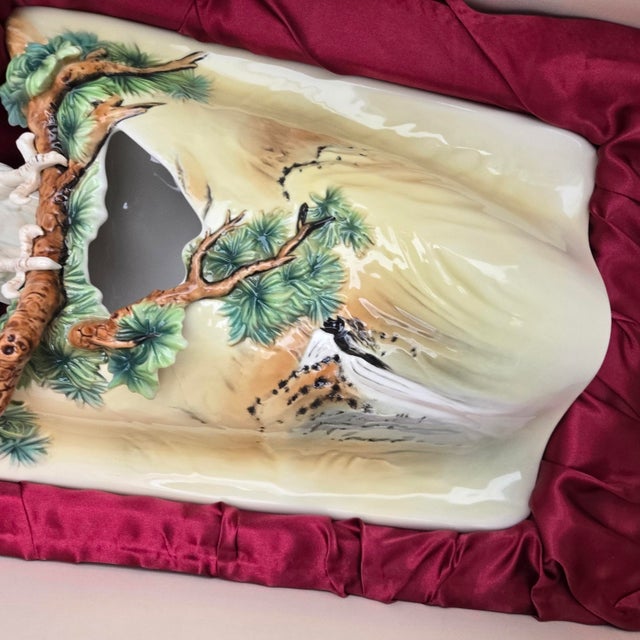 Asian Limited Edition Franz White Falcon Sculptural Porcelain Vase No. 075/688 For Sale - Image 3 of 8