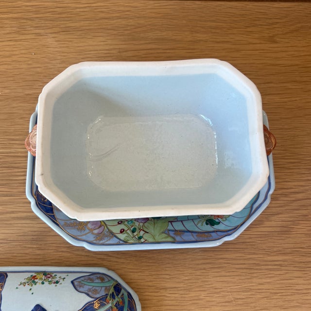 Mottahedeh Vintage Mottahedeh Handpainted Italian Tobacco Leaf Tureen For Sale - Image 4 of 7