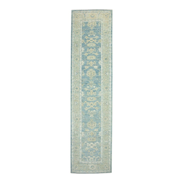 Turkish Oushak Runner Rug 3' x 11'10" #17814 For Sale