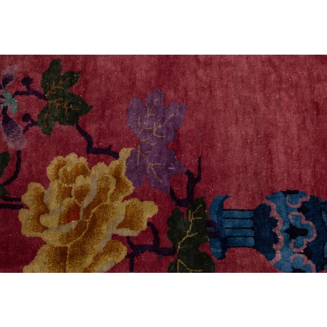 1920s Room Size Red Art Deco Chinese Designed Wool Rug From the 1920s For Sale - Image 5 of 11