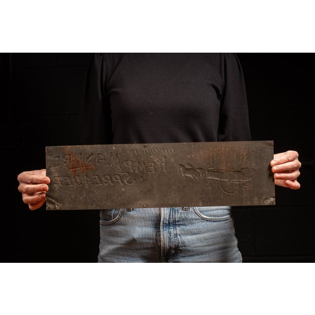 Late 19th Century Antique Kemp Spreader Single Sided Tin Litho Farm Sign For Sale - Image 5 of 5